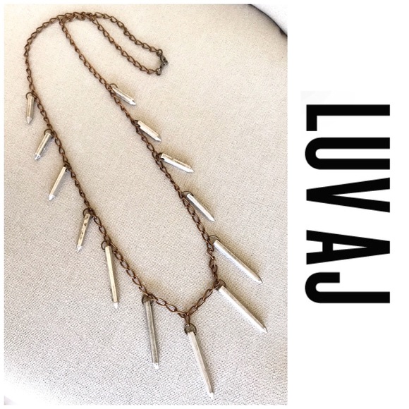 LUV AJ Long Metal Hanging Spike Necklace - Picture 2 of 6